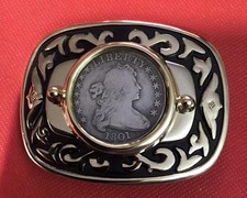 U.S. Made Belt Buckle With Fake  Copy  Coin Us Early Bust Dollar 1801