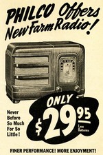 🎉 Póster publicitario vintage de Philco - Nueva radio agrícola años 40 - 24x36” - Impresión de alta resolución -