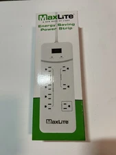 MaxLite Energy Saving Power Strip Surge Protector 8 Outlets Brand New