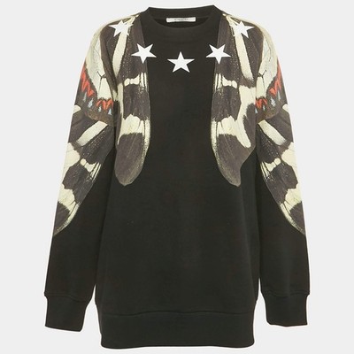 Givenchy Sweatshirt schwarz Schmetterlingsmuster Baumwolle M