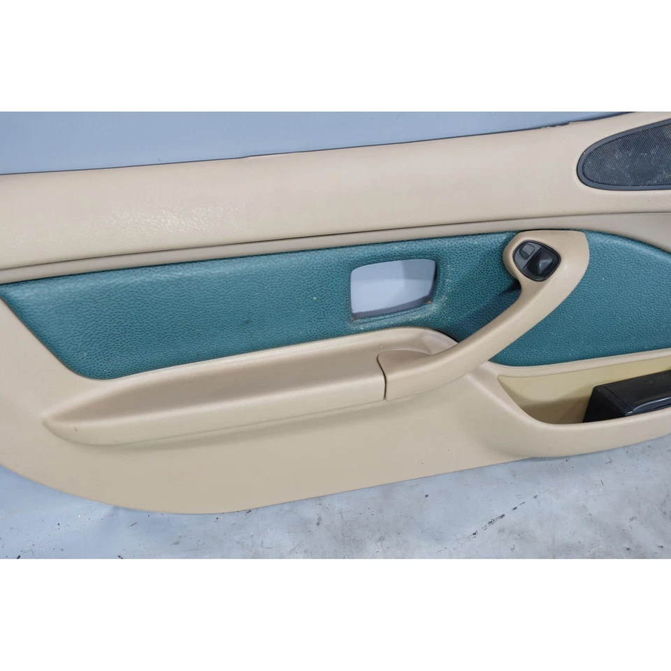 Par de paneles de puerta BMW Z3 Roadster 96-99 tapicería interior de cuero verde musgo OEM Foto 3 de 4