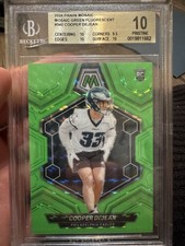 2024 Panini Mosaic #340 Cooper DeJean Eagles Green Fluorescent Rookie /10 BGS 10