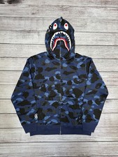 Felpa con cappuccio zip intera nuova colore BAPE mimetica squalo blu navy SS22 taglia S-XL SS23 spedizione gratuita