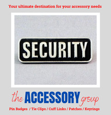 New Security Doorman word Shop Security black silver tie pin badge metal enamel
