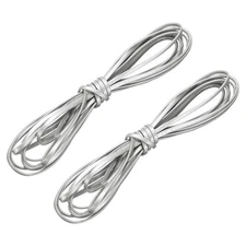 2 Bundles Flat Leather Cord, 5.5 Yards 4mm Leather Craft Lace Strip, Silver
