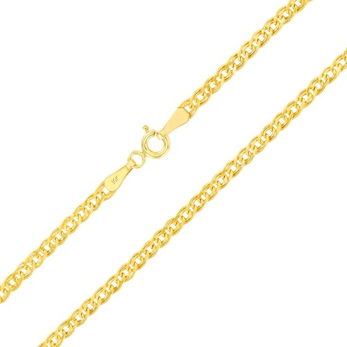 10K Yellow Gold 3mm Double Cuban Curb Link Chain Pendant Necklace Womens 16"-26" - Picture 2 of 54