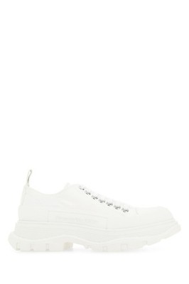 ALEXANDER MCQUEEN Tread Slick White Canvas Sneakers New & Authentic