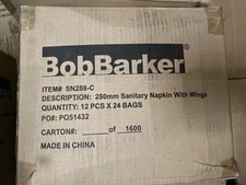 1cs/12ct(x)24pks Bob Barker Private Issue 280mm Sanitary Napkin w/Wings# SN288-C
