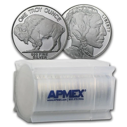 Tube of 20 - 1 oz Silver Round Buffalo .999 Fine Silver