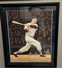 Ted Williams Signed Poster Autographed Whitey Ford Yogi Berra 31x37 JSA Framed
