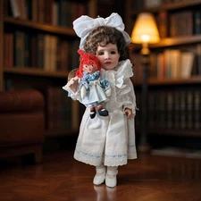 13” Wendy Lawton Artist Porcelain Doll “Marcella & Raggedy Ann”