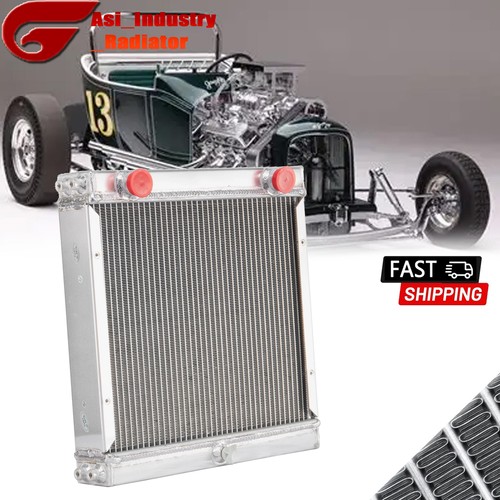Roadster Style Racing Radiator 3 Row Aluminum Racing Radiator For Dragster Roadster Double Pass 2In ...