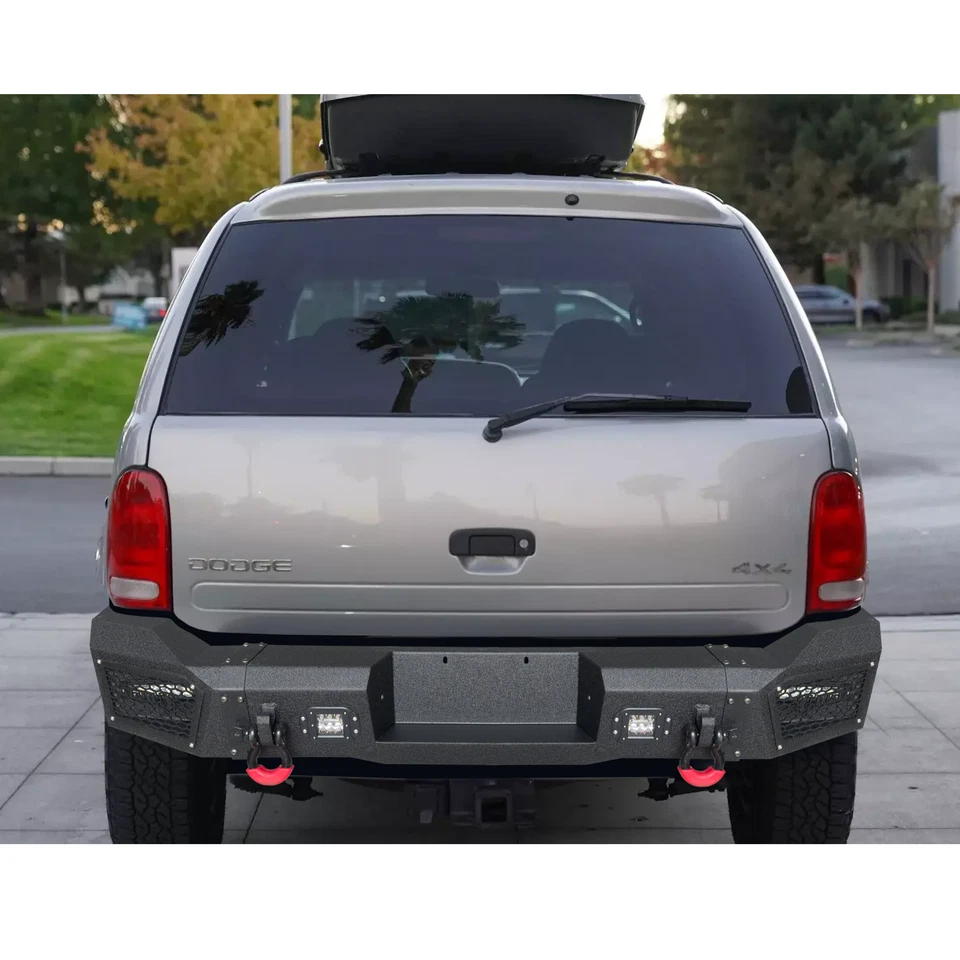 Vijay For 1998-2003 Dodge Durango  Rear Black Bumper W/LED Lights & D-Rings - Image 2 of 4