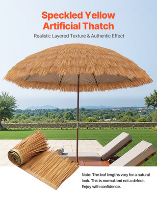 VEVOR Artificial Thatch Grass Roof, 1.6 x 16.4 ft Mexican Style Tiki Bar Hut Ski