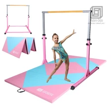 Gymnastic Bar Set Gymnastics Horizontal Bar with Mat Gymnastics Kip Bar for Kids