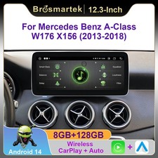 Android 14 CarPlay Autoradio GPS 8+128GB F&uuml;r Mercedes A/GLA/CLA W176 X156 NTG5.0
