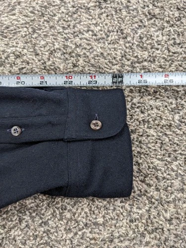Vintage Iceberg Shirt Jacket Flannel Wool Cashmere Navy Blue Mens 2XL Italy Made image 8