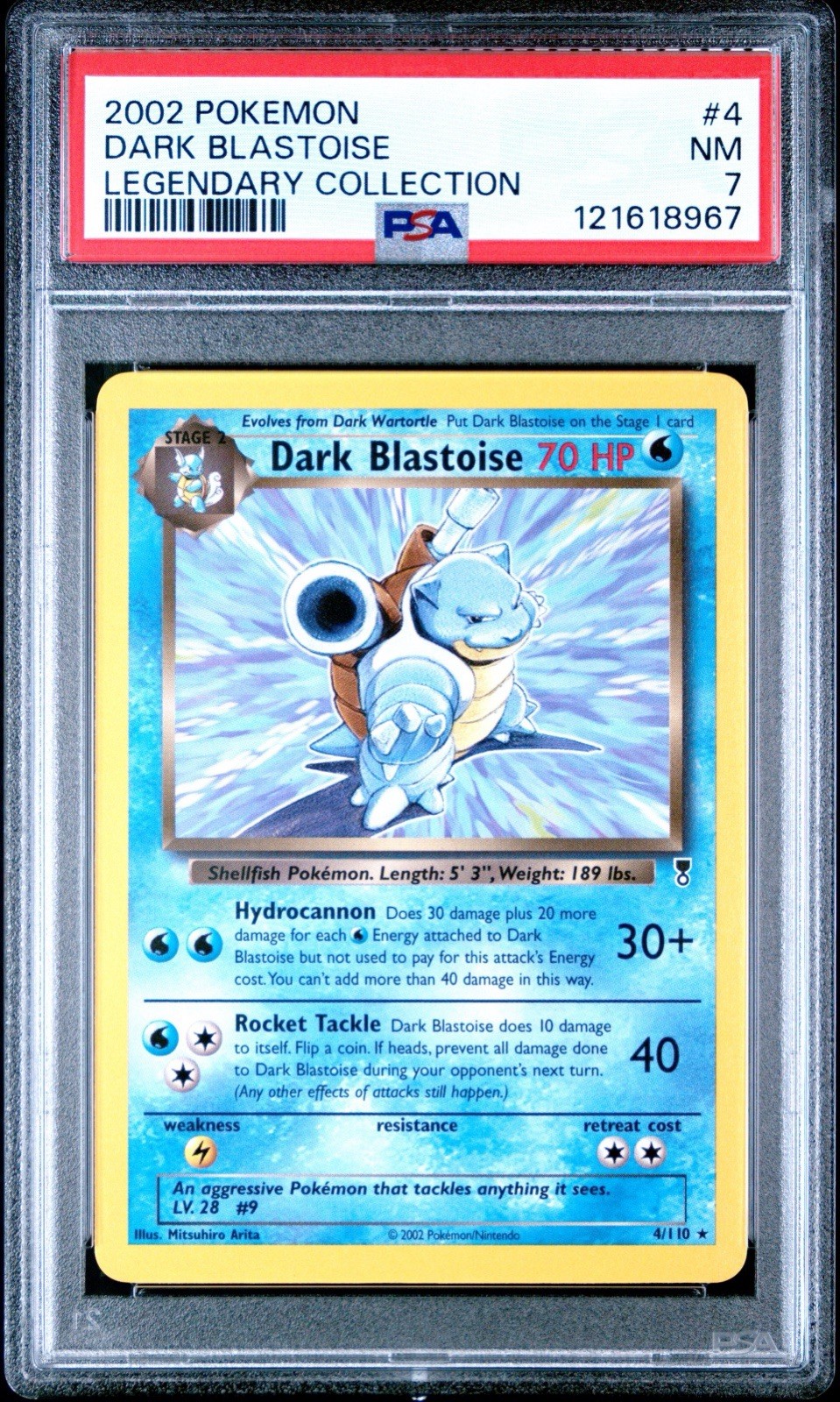 2002 Pokemon Legendary Collection Dark Blastoise #4 PSA 7 NRMT Non Holo