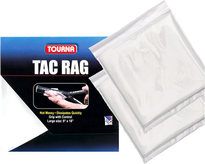 Tourna Tac Rag Tacky Grip Cloth for Tennis, Pickleball & Sports (2-Pack)   Grip