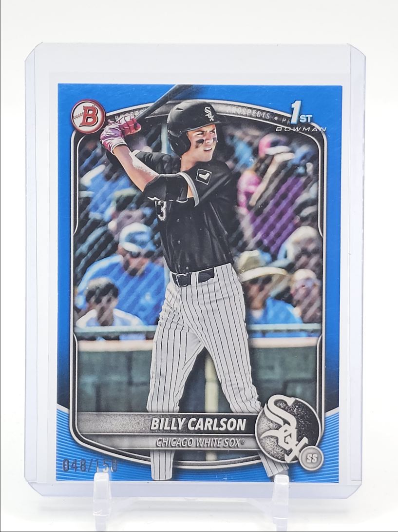 BILLY CARLSON 2025 BOWMAN DRAFT 1ST BLUE BORDER PAPER /150 Q3249