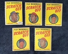 1970 Topps Lot Of 5 Play Baseball Scratch Off Hank Aaron Tony Perez Scratched