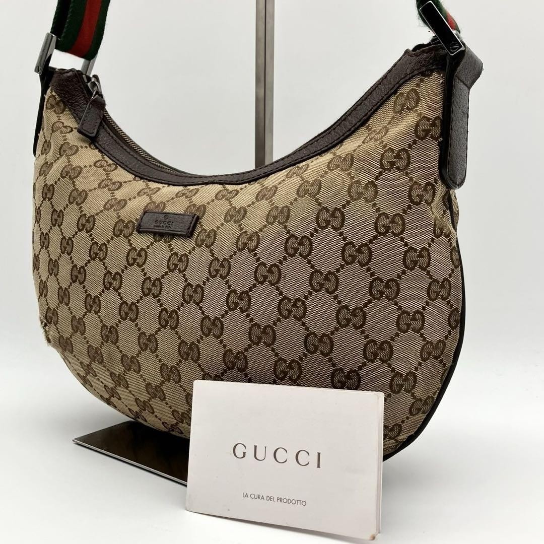 Gucci GG Canvas Sherry Line Half Moon Shoulder Crossbody Bag