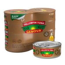 Genova Premium Yellowfin Tuna in Olive Oil, 5 Ounce Cans, 8-Pack Nutrient Rich