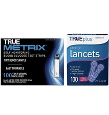 100ct TRUE METRIX® Test Strips + 100ct TRUEplus® 30g Lancets (17/1/2026)