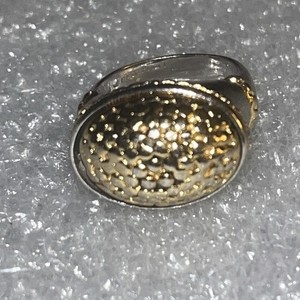 Authentic Ladies' Two Tone Gold Plated Dome Ring Approx Size 6.5