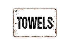 Custom Spa & Kitchen Towels Farmhouse Metal Sign