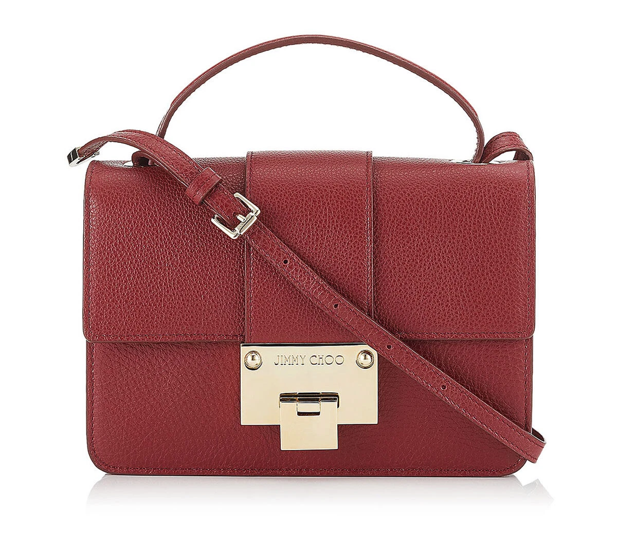 New JIMMY CHOO *Rebel* Red Grainy Calf Leather Cross Body Bag