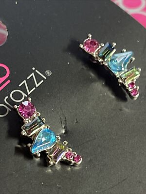 Paparazzi   Multicolor Ear Jackets  Oil SPILL  Post earrings  NWT WOW