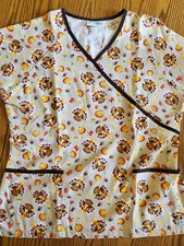 UA Thanksgiving Scrub Top Medium  EUC  Tan
