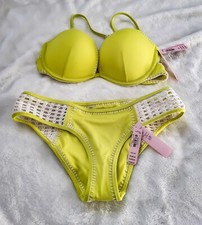 VS 2 piece swimsuit w push up Bikini top 32D Bikini bottom XS NEW with tags