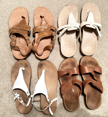 Nice Lot of 4 Pair of Vionic Sandals Shoes - Size 7 -See Photos!
