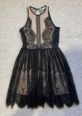 THREE FLOOR, Black and Nude Lace Party Dress | eBay