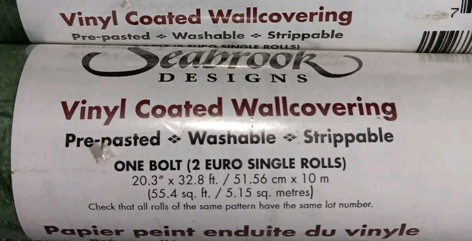 Papel tapiz recubierto de vinilo X7 SeaBrook musgo/granito 55,4 pies cuadrados rollos dobles BB820 Foto 3 de 4