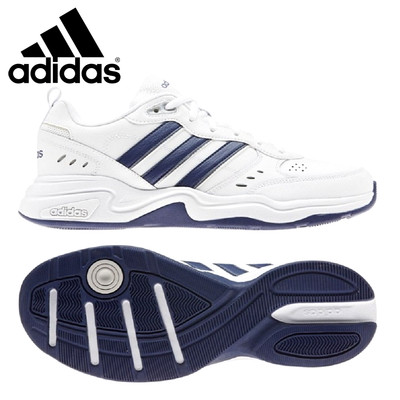 ADIDAS STRUTTER SHOES FOR MEN - white with dark blue stripes -select your  size | eBay