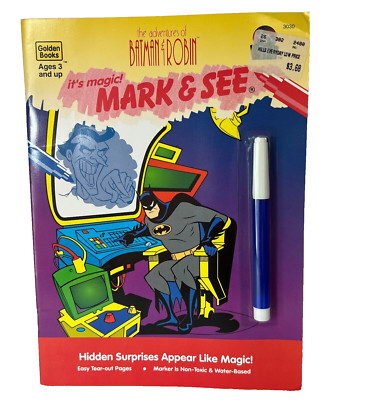 Animated The Adventures of Batman & Robin Mark & See Coloring Book 1995 Unused