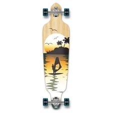 Yocaher Punked Drop Through Surfer Natural Longboard Complete
