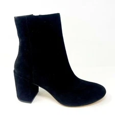 Thursday Boot Co Black Suede Highline Monaco Womens Heel Zipper Bootie