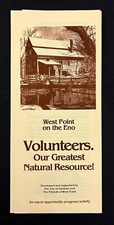 1970s Durham NC Friends Of West Point On Eno Volunteers Vintage Travel Brochure