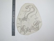 vtg 1960s 1970s Tattoo Flash acetate stencil Snake and 3 Flowers signed SN4