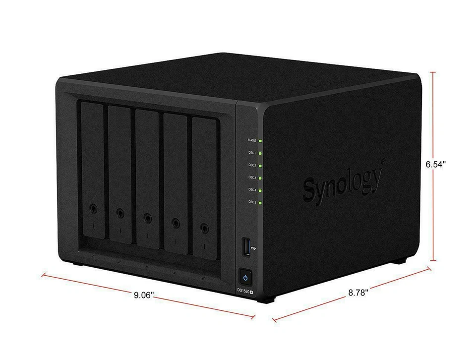 Synology DS1522+ 5 Bay  48TB  NAS Storage System w/ 4 X 12TB Seagate NAS Drives - Image 2 of 4