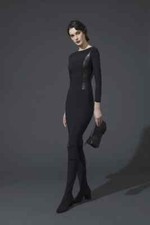 NWT Chiara Boni La Petite Robe Accursia Black Dress w/ Pleather Panels 14 $695