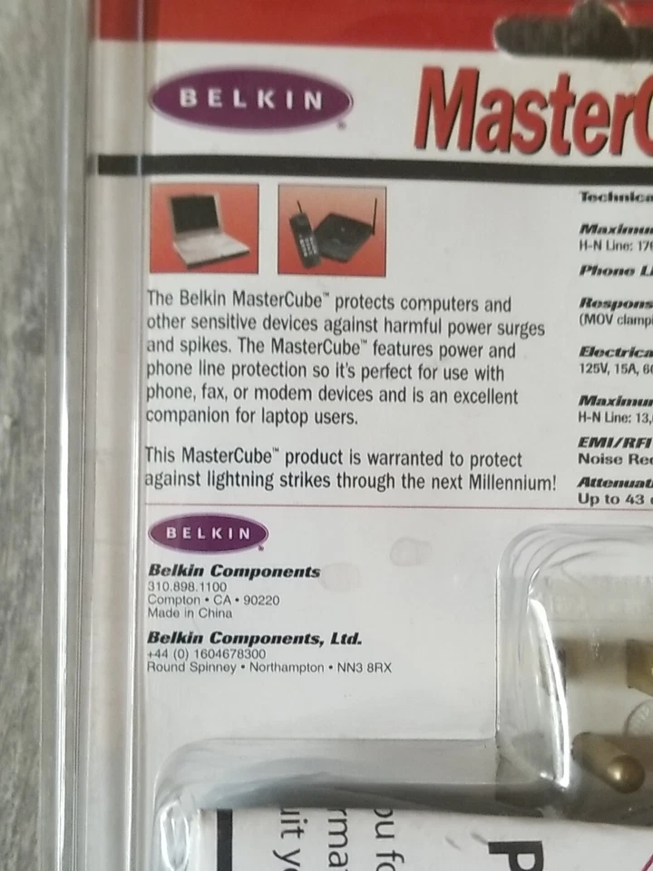 NEW Vintage Belkin D5C594-TEL Surge Protector and Phone Line Protector  - Image 3 of 4