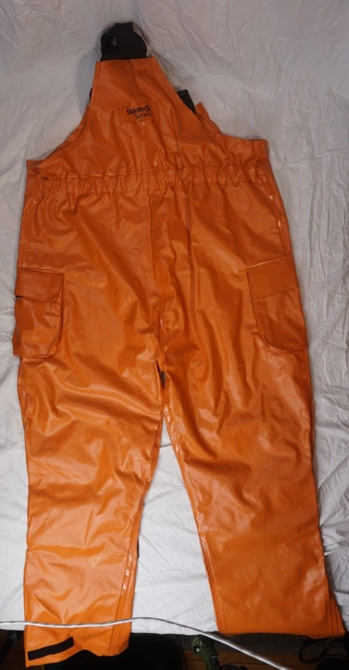 Gander MTN PVC Rainwear Workwear waterprof Bib Overalls Fishing Orange 2XL - Image 3 of 4