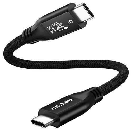 80Gbps Thunderbolt 5 Kabel 240W Laden 1FT/0,3M, kompatibel TB4,TB3,USB4,USB-C - Bild 1 von 7