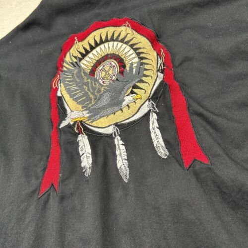 Crazy Cow Boy Shirt Mens M Western Eagle Native American Pearl Snap Embroidery - Picture 12 of 13