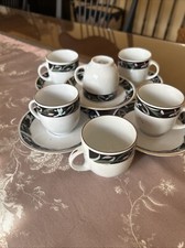 Set Of 5 Demitasse Cup and Saucer Sets Bonus Extra Cup 